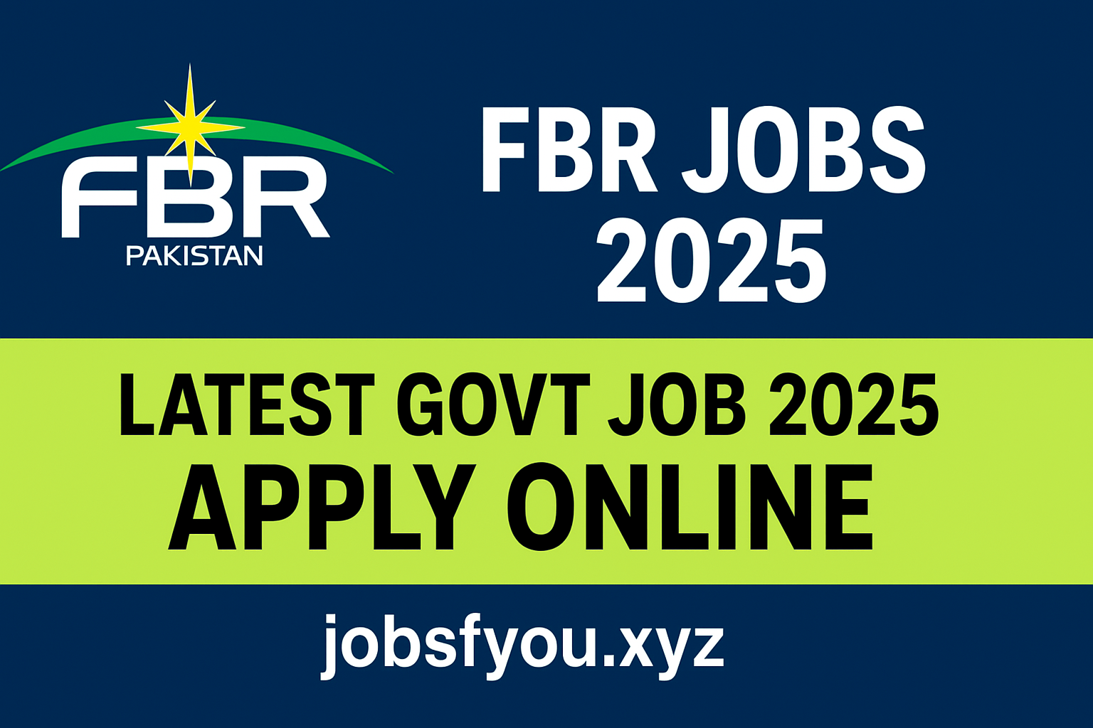 FBR Jobs 2025 –Latest Govt Job 2025 – Apply Online jobsfyou.xyz