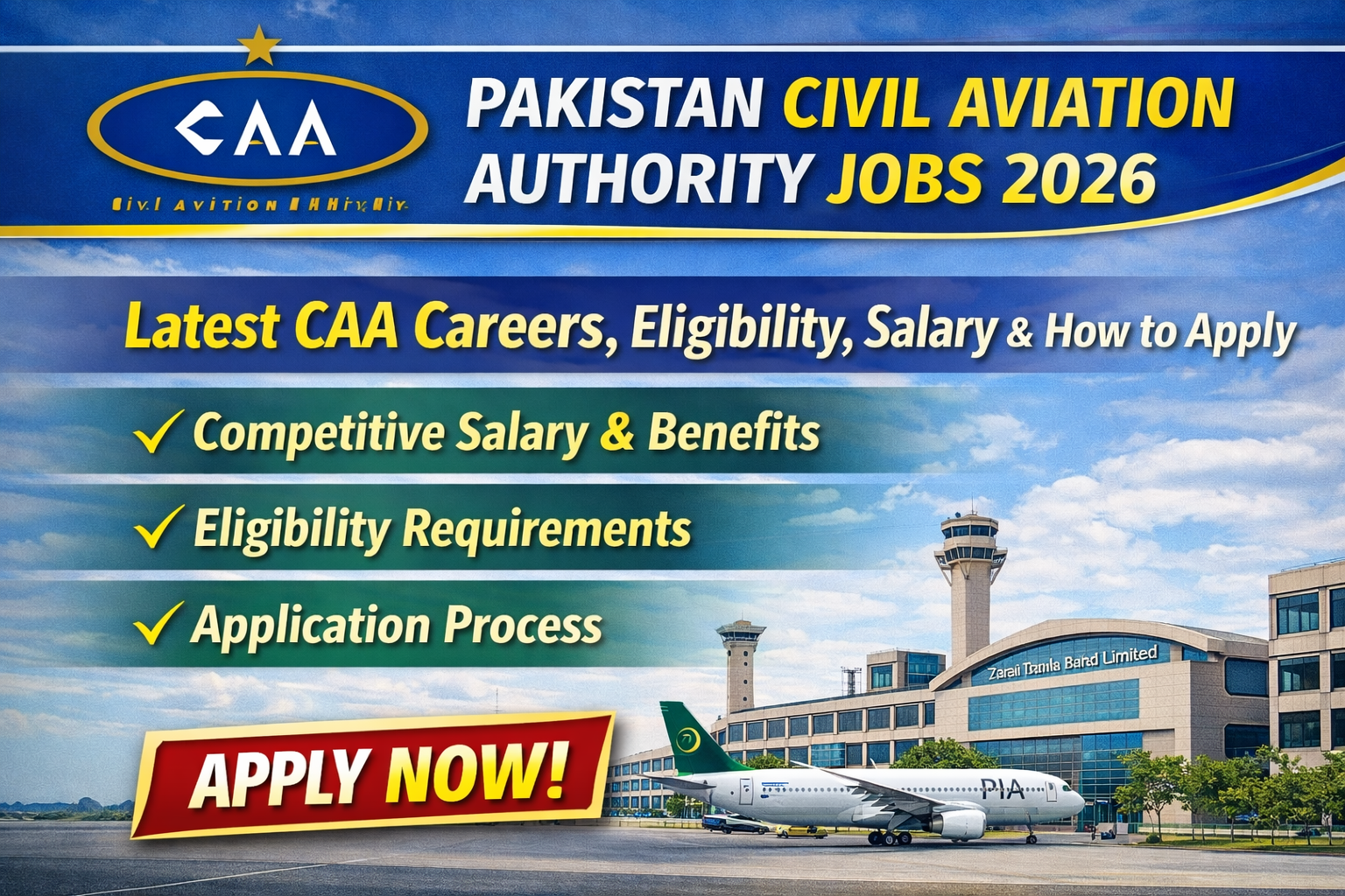 Pakistan Civil Aviation Authority Jobs 2026 – Latest CAA Careers, Eligibility, Salary & How to Apply